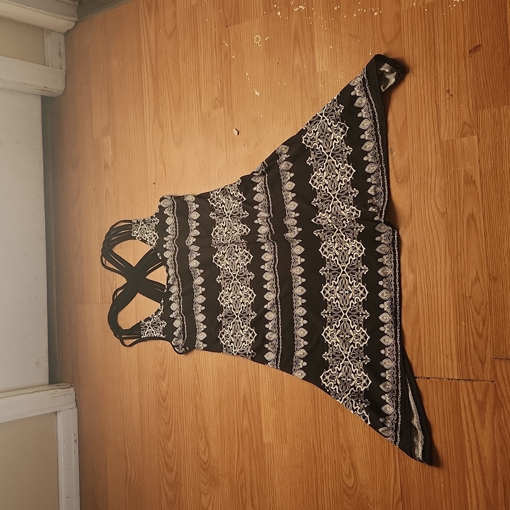 Portocruz black bandana print dress medium